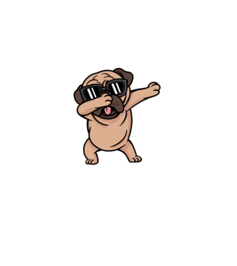 Pug DAB model albastru deschis pe tricou