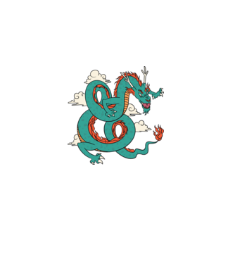 Dragon Chinez model negru pe tricou