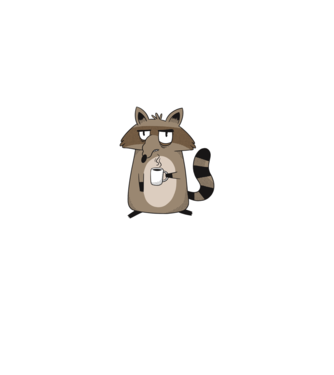 Raton cu cafea model gri pe tricou