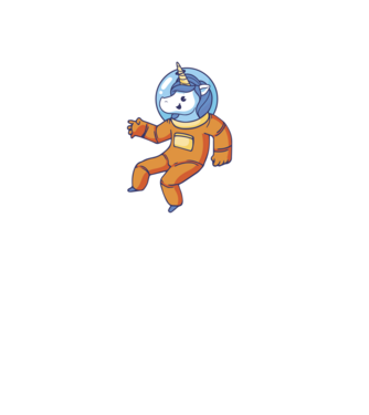 Unicorn Astronaut model negru pe tricou