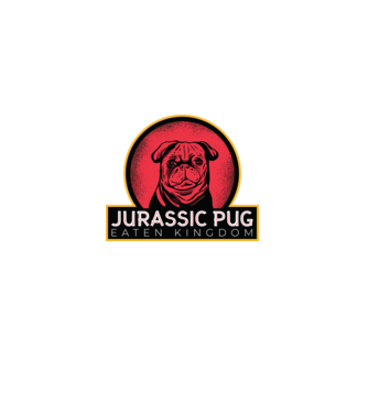 Jurassic Pug Tricou cu mops model negru pe tricou