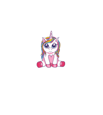 Unicorn drăguț model alb pe tricou