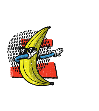 Banană DAB model alb pe tricou