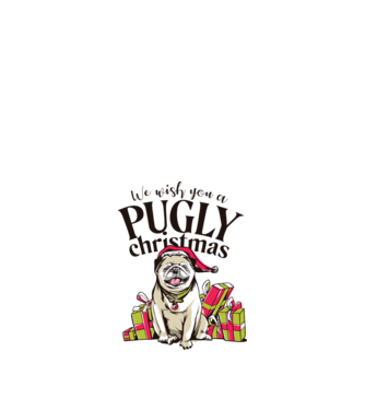 We wish You a Pugly Christmas tricou cu mops model nisipiu pe tricou