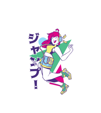Anime fată retro model alb pe tricou