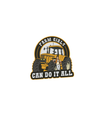 Farm Girls can do it all Tractor model negru pe tricou