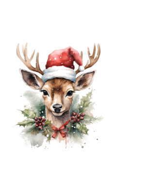 Festive Reindeer model alb pe tricou