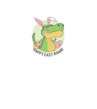 Paște Fericit tricou cu dinozaur model alb pe tricou