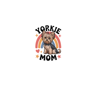 Yorkie Mom Alb model alb pe tricou