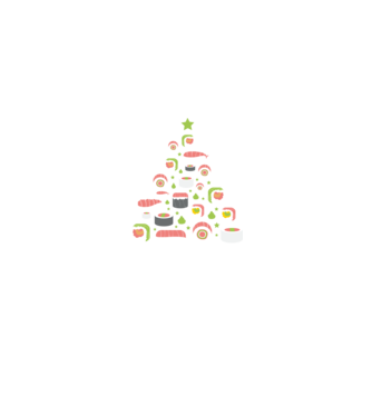 Pom de Crăciun Sushi model albastru închis pe tricou