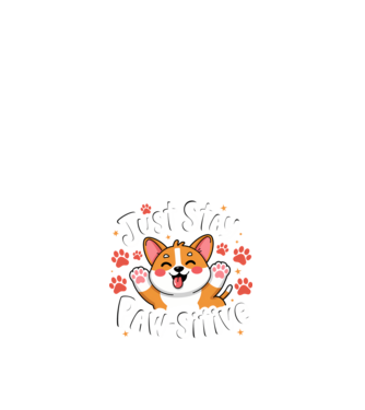 Just Stay Paw-sitive Negru model alb pe tricou