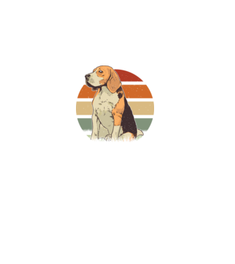 Beagle Retro Sunset model negru pe tricou