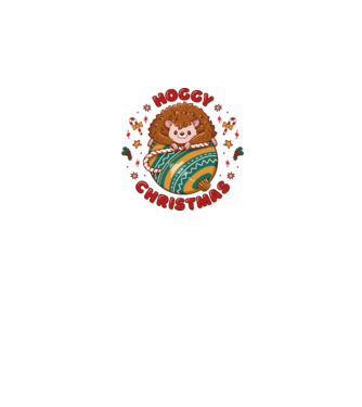 Hoggy Christmas Crăciun cu Arici model alb pe tricou