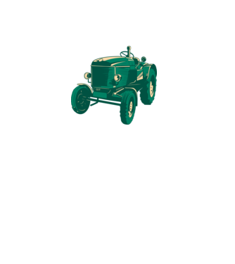 Tractor vechi model gri pe tricou