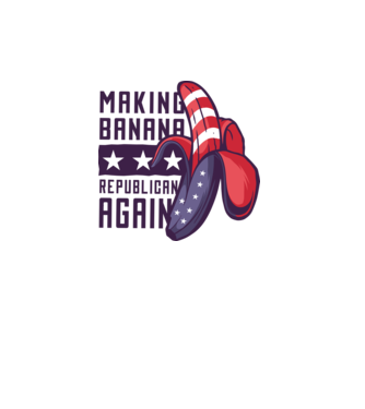 Make Banana Republican Again model alb pe tricou