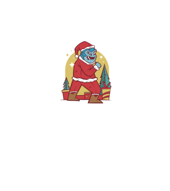 Gorila Santa model alb pe tricou
