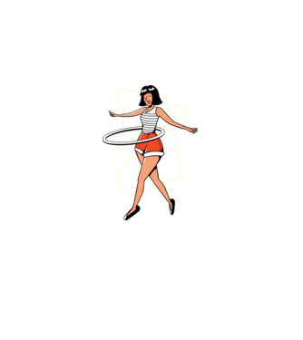 Cerc hula-hoop model mov pe tricou