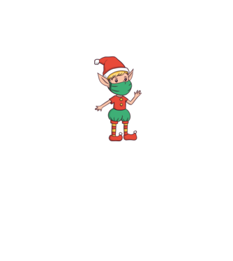 Elf cu mască model alb pe tricou