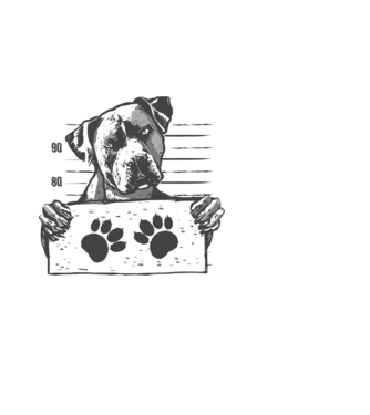 Staffordshire Terrier Închisoare model alb pe tricou