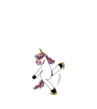 Unicorn cu Patine model nisipiu pe tricou