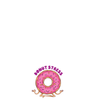 Donut Stress Gogoașă model alb pe tricou