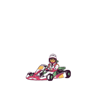 Pisică gokart model nisipiu pe tricou