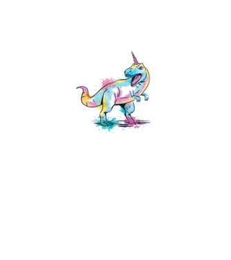 Unicornsaurus - Dinozaur Unicorn model alb pe tricou