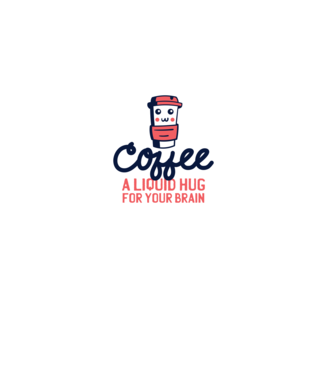 Cafea - o îmbrățișare lichidă pentru creier model gri pe tricou