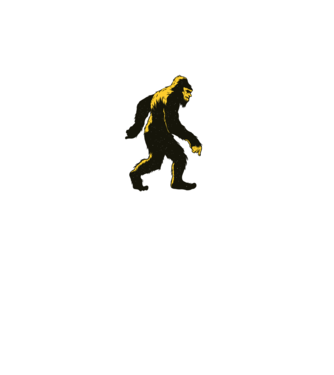 Yeti în pădure model turcoaz pe tricou