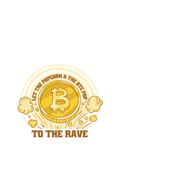 Bitcoin to the Rave model alb pe tricou