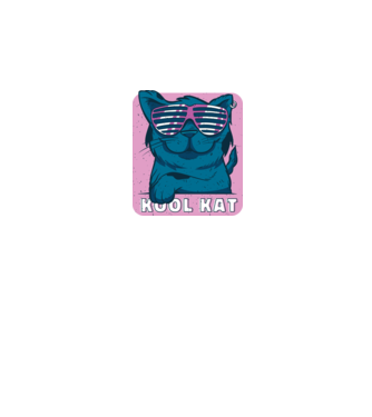 Kool Cat - Pisică Cool model albastru închis pe tricou