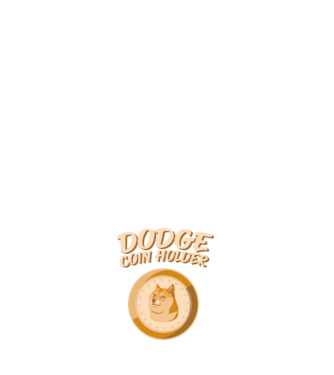 Doge Coin Holder model negru pe tricou