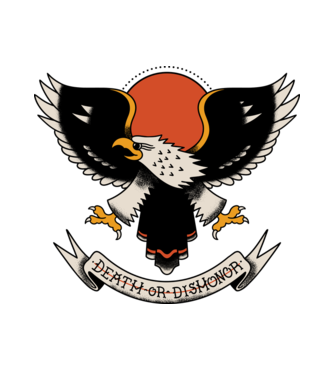 Eagle Tatuaj model alb pe tricou