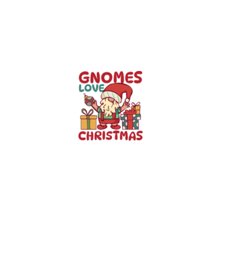 Gnomes LOVE Christmas model alb pe tricou