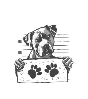 Staffordshire Terrier Închisoare model alb pe tricou
