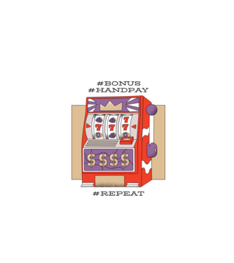 Slot machine model alb pe tricou