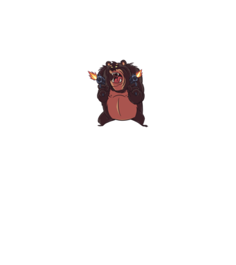 Pew Pew Pew Madafakas Urs model negru pe tricou