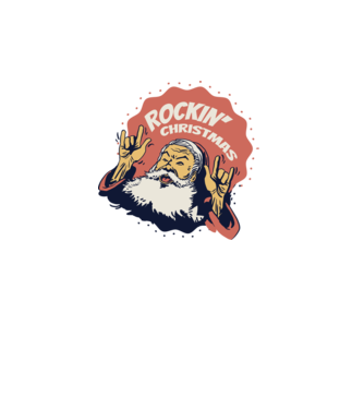 'Rockin'' Christmas Crăciun' model alb pe tricou