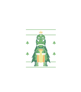 T-rex cu pulovăr urât model negru pe tricou