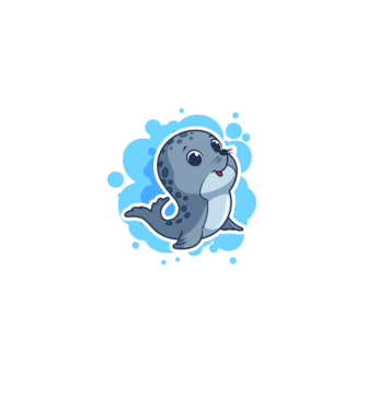 Sea Lion - Focă drăguță model negru pe tricou