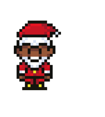 8bit pixel Moș Crăciun model negru pe tricou