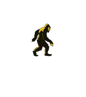 Yeti în pădure model negru pe tricou