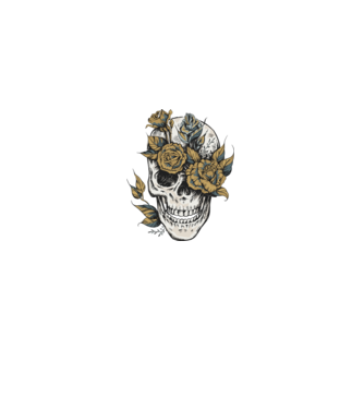 Craniu model negru pe tricou