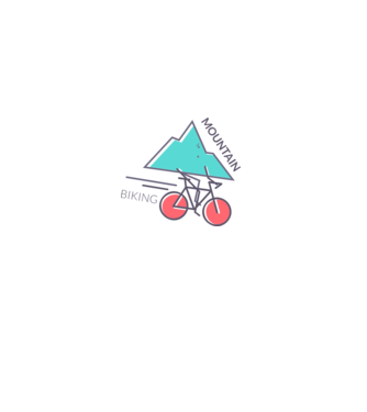 Mountain Biking model alb pe tricou