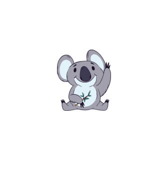 Koala drăguț model gri pe tricou
