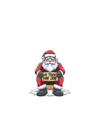 AI took my job Santa model negru pe tricou