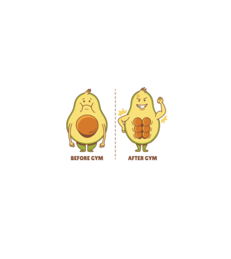Antrenament Avocado model alb pe tricou
