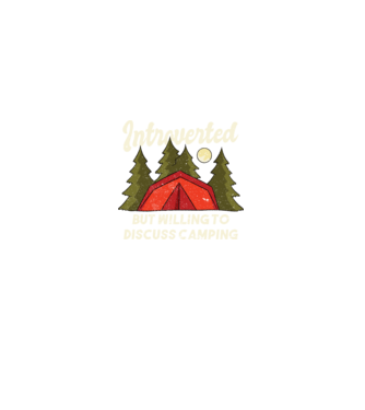 Camping Introvertit model negru pe tricou