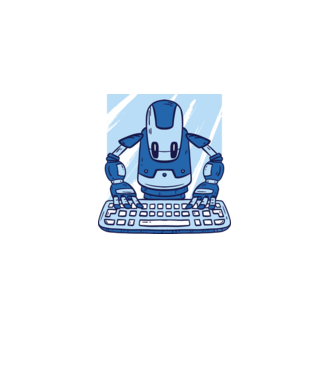 Automatizare robot model albastru jeanși pe tricou