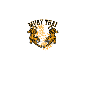 Tigri Muay Thai model gri pe tricou